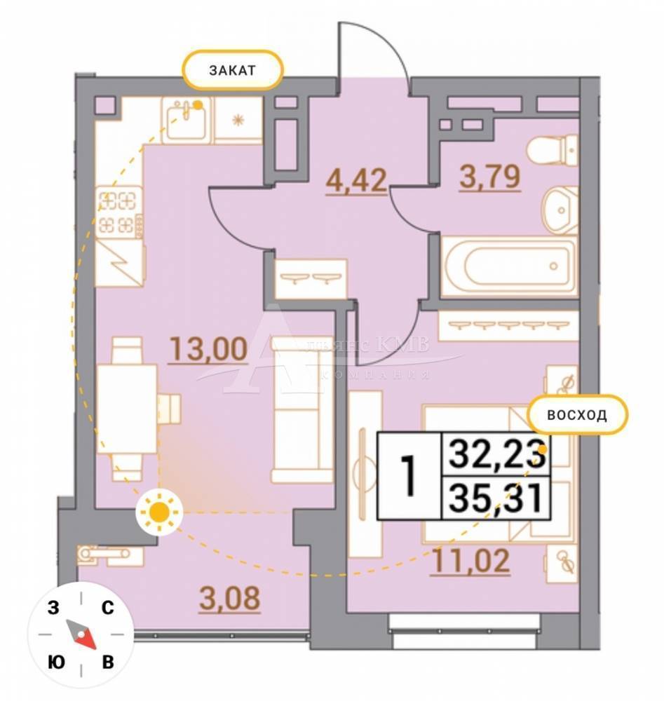 Ставропольский край, Минеральные Воды, Советская ул.; Квартира 35,31м² 5/5 эт.