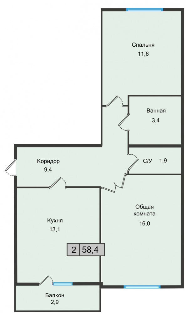 ЖК Кислород Железноводск планировка двухкомнатной квартиры