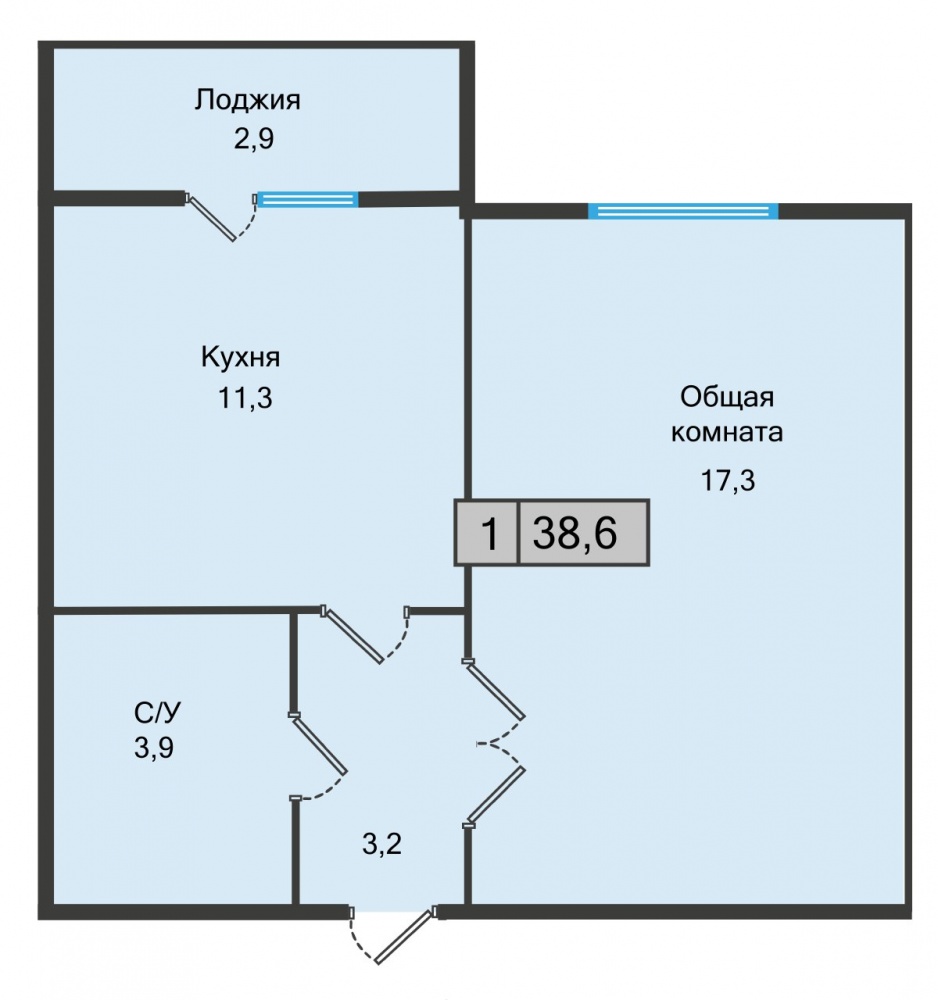 Однокомнатная квартира Железноводск ЖК Кислород